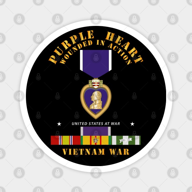 Purple Heart - WIA w VN SVC w Purple Heart Ribbon Magnet by twix123844